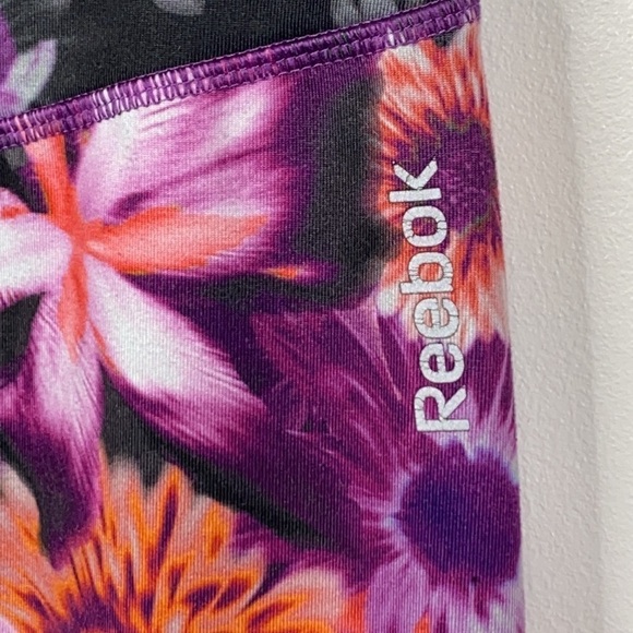 Reebok Floral Print Cropped Skinny Ankle Leggings Women's Size Medium - Picture 3 of 8
